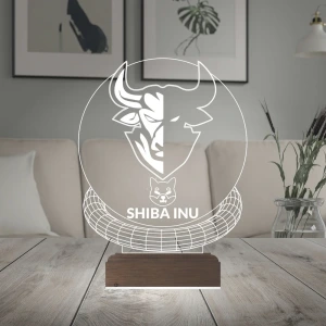 Crypto Shiba Inu Coin Kripto Finans 3D Lamba - Masa Gece Lambası
