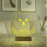 Crypto Shiba Inu Coin Kripto Finans 3D Lamba - Masa Gece Lambası