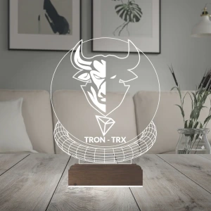 Crypto Tron Trx Coin Kripto Finans 3D Lamba - Masa Gece Lambası