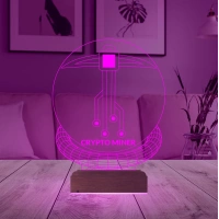Crypto Miner Mining Madenci Kripto Finans 3D Lamba - Masa Gece Lambası