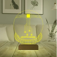 Crypto Miner Mining Madenci Kripto Finans 3D Lamba - Masa Gece Lambası