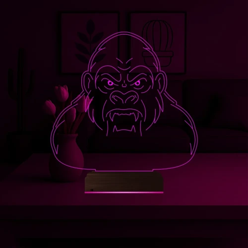 Goril Gorilla 3D Lamba - Masa Gece Lambası