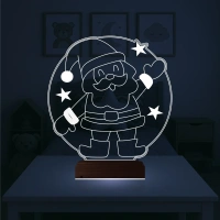 Çocuk Odası Noel Baba Yılbaşı Hediyesi 3D Lamba - Masa Gece Lambası