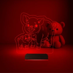 Çocuk Odası Domuz Yavru Domuz 3D Lamba - Masa Gece Lambası Çocuk Odası Domuz Yavru Domuz 3D Lamba - Masa Gece Lambası