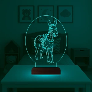 Çocuk Odası Eşek 3D Lamba - Masa Gece Lambası