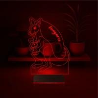 Çocuk Odası Kanguru Yavru Kanguru 3D Lamba - Masa Gece Lambası