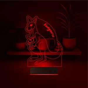 Çocuk Odası Kanguru Yavru Kanguru 3D Lamba - Masa Gece Lambası