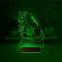 Çocuk Odası Kanguru Yavru Kanguru 3D Lamba - Masa Gece Lambası
