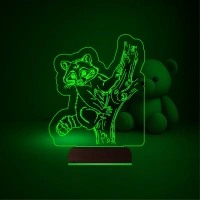 Çocuk Odası Rakun 3D Lamba - Masa Gece Lambası