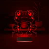 Çocuk Odası Kurbağa Çizgi Film 3D Lamba - Masa Gece Lambası