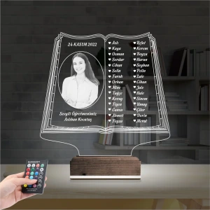 Öğretmenler Günü Hediyesi Fotoğraflı 3D Lamba - Masa Gece Lambası Öğretmenler Günü Hediyesi Fotoğraflı 3D Lamba - Masa Gece Lambası