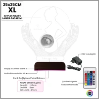 Ultrason Anneye Hediye Fotoğraflı 3D Lamba - Masa Gece Lambası
