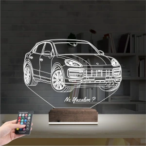 Jeep Phosche Cayanne Kişiye Özel 3D Lamba - Masa Gece Lambası