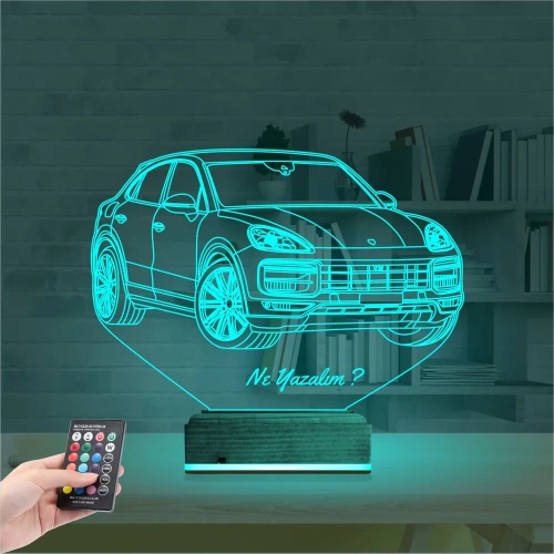 Jeep Phosche Cayanne Kişiye Özel 3D Lamba - Masa Gece Lambası
