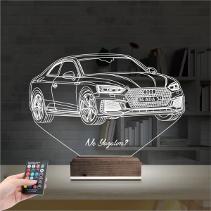 Spor Araba Audi Kişiye Özel 3D Lamba - Masa Gece Lambası