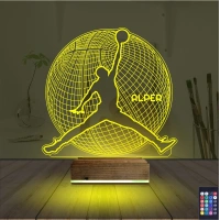 Basketbol Nba Jordan Kişiye Özel 3D Lamba - Masa Gece Lambası