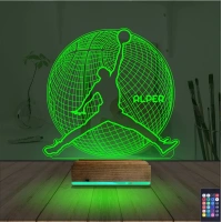 Basketbol Nba Jordan Kişiye Özel 3D Lamba - Masa Gece Lambası