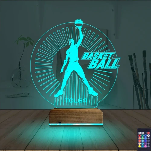 Basketbol Nba Kişiye Özel 3D Lamba - Masa Gece Lambası