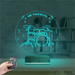 Bateri Baterist Kişiye Özel 3D Lamba - Masa Gece Lambası Bateri Baterist Kişiye Özel 3D Lamba - Masa Gece Lambası