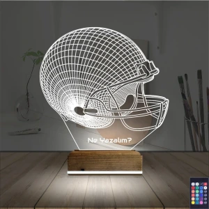 Beyzbol Kask Kişiye Özel 3D Lamba - Masa Gece Lambası Beyzbol Kask Kişiye Özel 3D Lamba - Masa Gece Lambası