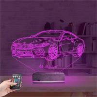 Araba Bmw M8 Kişiye Özel 3D Lamba - Masa Gece Lambası