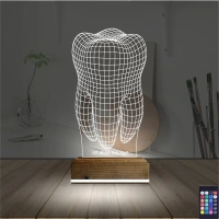 Diş Hekimi Hediye Kişiye Özel 3D Lamba - Masa Gece Lambası