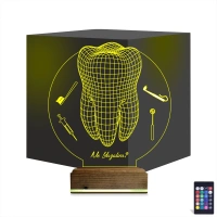 Diş Hekimi Hediye Kişiye Özel 3D Lamba - Masa Gece Lambası