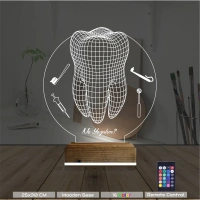 Diş Hekimi Hediye Kişiye Özel 3D Lamba - Masa Gece Lambası