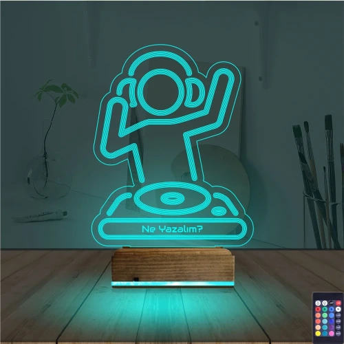 Dj Mixer Kişiye Özel 3D Lamba - Masa Gece Lambası
