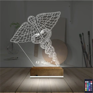 Doktor Tıp Logo Kişiye Özel 3D Lamba - Masa Gece Lambası