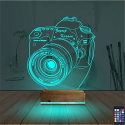 Fotoğraf Makinesi Fotoğrafçı Kişiye Özel 3D Lamba - Masa Gece Lambası Fotoğraf Makinesi Fotoğrafçı Kişiye Özel 3D Lamba - Masa Gece Lambası