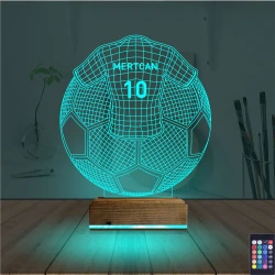 Futbol Topu Forma Taraftar Kişiye Özel 3D Lamba - Masa Gece Lambası Futbol Topu Forma Taraftar Kişiye Özel 3D Lamba - Masa Gece Lambası
