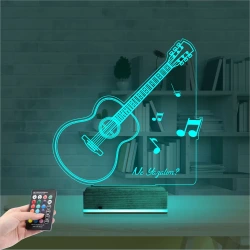 Klasik Gitar Müzik Nota Kişiye Özel 3D Lamba - Masa Gece Lambası Klasik Gitar Müzik Nota Kişiye Özel 3D Lamba - Masa Gece Lambası