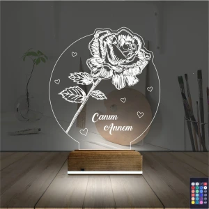 Gül Canım Annem Kişiye Özel 3D Lamba - Masa Gece Lambası Gül Canım Annem Kişiye Özel 3D Lamba - Masa Gece Lambası
