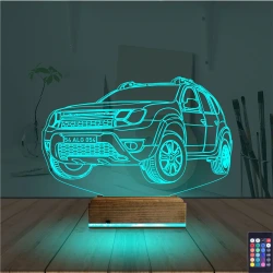 Araba Jeep Duster Kişiye Özel 3D Lamba - Masa Gece Lambası