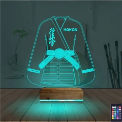 Karate Tekvando Judo Kişiye Özel 3D Lamba - Masa Gece Lambası Karate Tekvando Judo Kişiye Özel 3D Lamba - Masa Gece Lambası