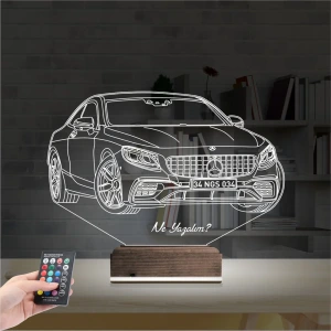 Mercedes Araba S63 Kişiye Özel 3D Lamba - Masa Gece Lambası Mercedes Araba S63 Kişiye Özel 3D Lamba - Masa Gece Lambası