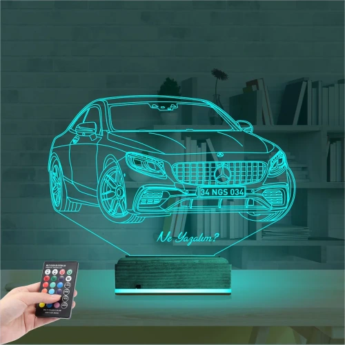 Mercedes Araba S63 Kişiye Özel 3D Lamba - Masa Gece Lambası