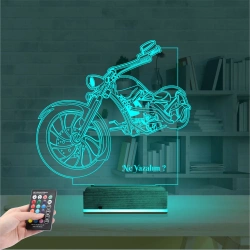Motorsiklet Harley Motor Kişiye Özel 3D Lamba - Masa Gece Lambası