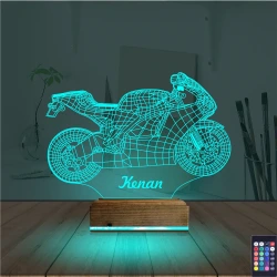 Motorsiklet Yarış Motoru Kişiye Özel 3D Lamba - Masa Gece Lambası Motorsiklet Yarış Motoru Kişiye Özel 3D Lamba - Masa Gece Lambası
