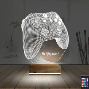 Joystick Oyun Konsolu Kişiye Özel 3D Lamba - Masa Gece Lambası Joystick Oyun Konsolu Kişiye Özel 3D Lamba - Masa Gece Lambası