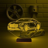 Araba Bentley Kişiye Özel 3D Lamba - Masa Gece Lambası