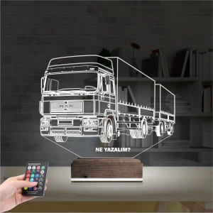 Tır Kamyon Tırcı Kişiye Özel 3D Lamba - Masa Gece Lambası Tır Kamyon Tırcı Kişiye Özel 3D Lamba - Masa Gece Lambası