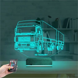 Tır Kamyon Tırcı Kişiye Özel 3D Lamba - Masa Gece Lambası Tır Kamyon Tırcı Kişiye Özel 3D Lamba - Masa Gece Lambası