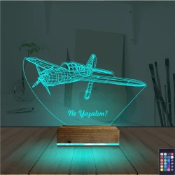 Pırpır Uçak Pilot Kişiye Özel 3D Lamba - Masa Gece Lambası Pırpır Uçak Pilot Kişiye Özel 3D Lamba - Masa Gece Lambası