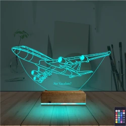 Uçak Kaptan Pilot Kişiye Özel 3D Lamba - Masa Gece Lambası Uçak Kaptan Pilot Kişiye Özel 3D Lamba - Masa Gece Lambası