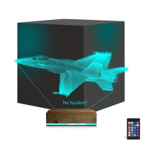 Uçak Pilot Kişiye Özel 3D Lamba - Masa Gece Lambası