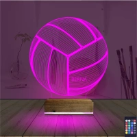 Voleybol Topu Voleybolcu Kişiye Özel 3D Lamba - Masa Gece Lambası