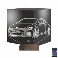 Araba Volkswagen Scirocco Kişiye Özel 3D Lamba - Masa Gece Lambası Araba Volkswagen Scirocco Kişiye Özel 3D Lamba - Masa Gece Lambası