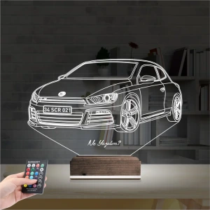 Araba Volkswagen Scirocco Kişiye Özel 3D Lamba - Masa Gece Lambası Araba Volkswagen Scirocco Kişiye Özel 3D Lamba - Masa Gece Lambası